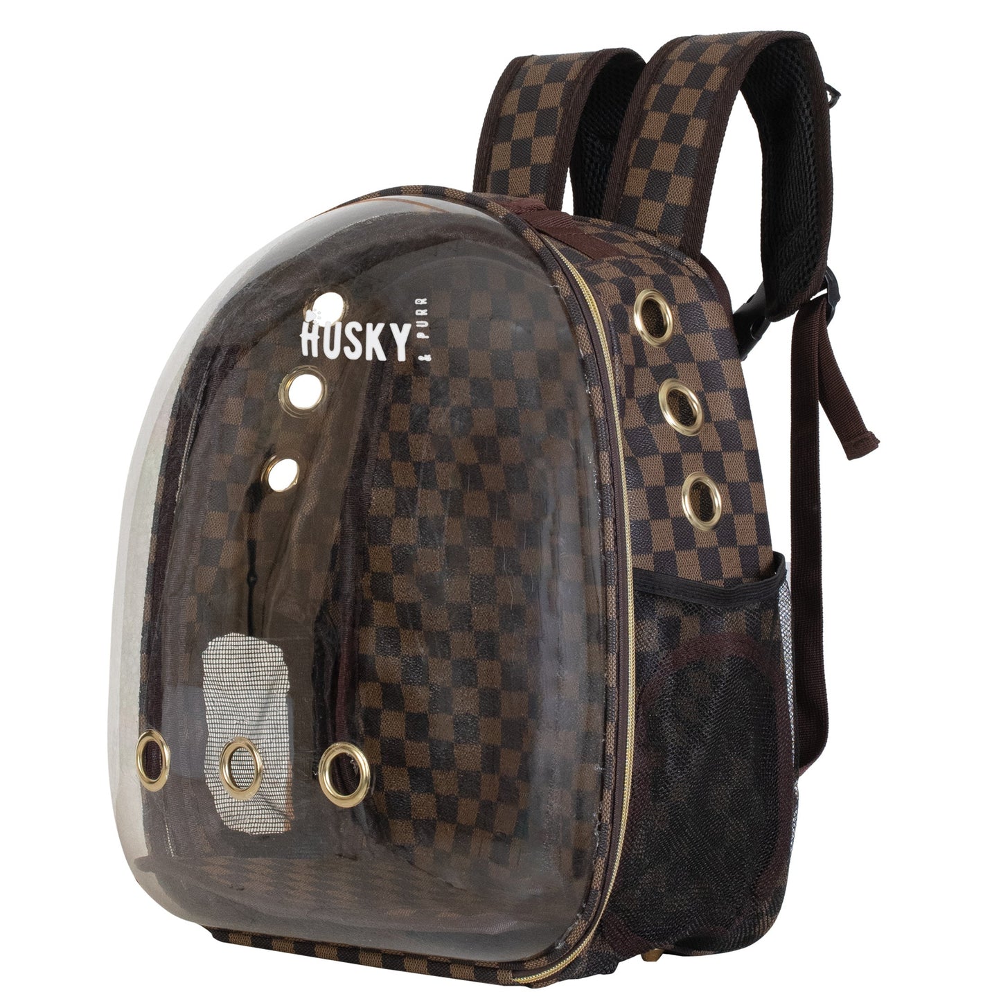 Pet Transparent Carrier - Brown