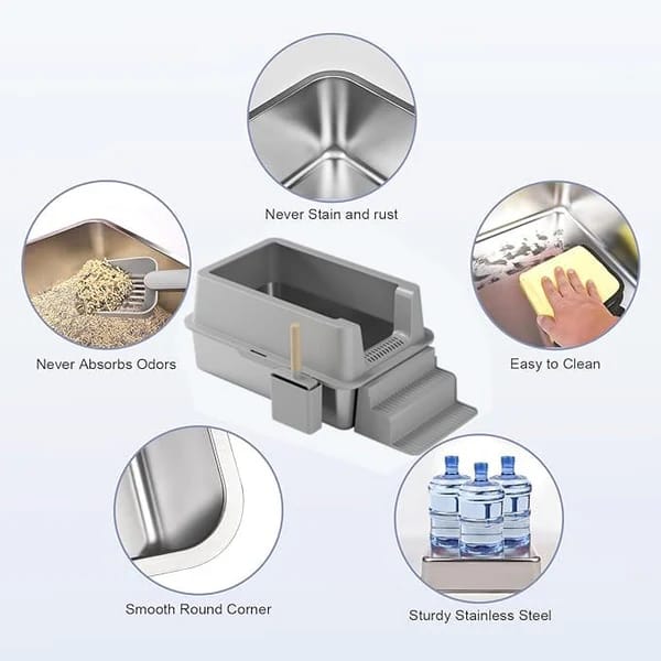 Stainless Steel Cat Litter Box