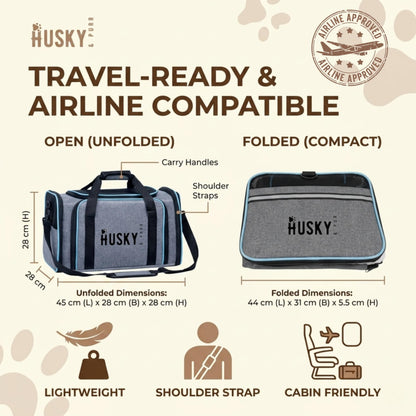BreezePod Airline Approved Expandable Soft Sided Travel Bag Pet Carrier for Cats and Small Dogs