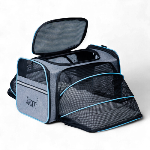 BreezePod Airline Approved Expandable Soft Sided Travel Bag Pet Carrier for Cats and Small Dogs
